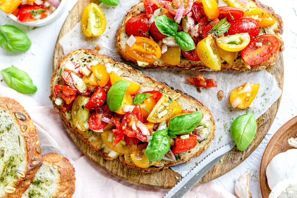 Vegan Bruschetta Met Zuurdesembrood