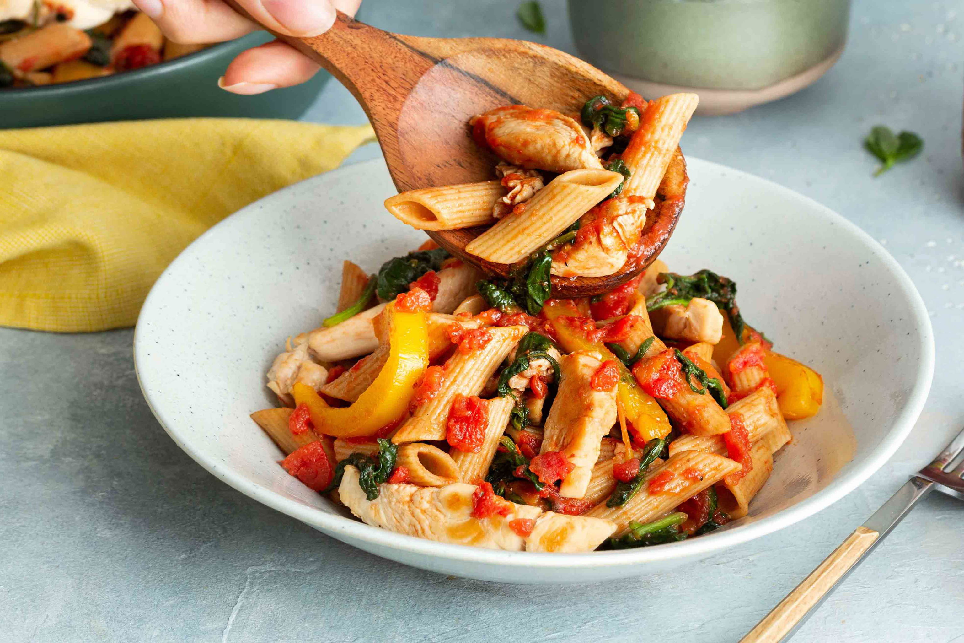 Volkoren Penne Met Kip En Spinazie