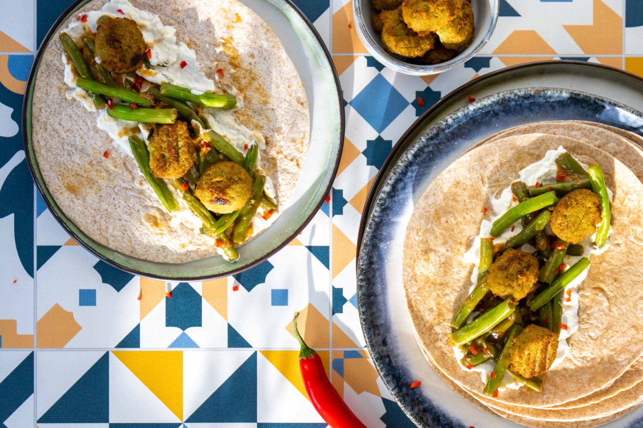 Wrap Met Falafel En Kruidige Boontjes