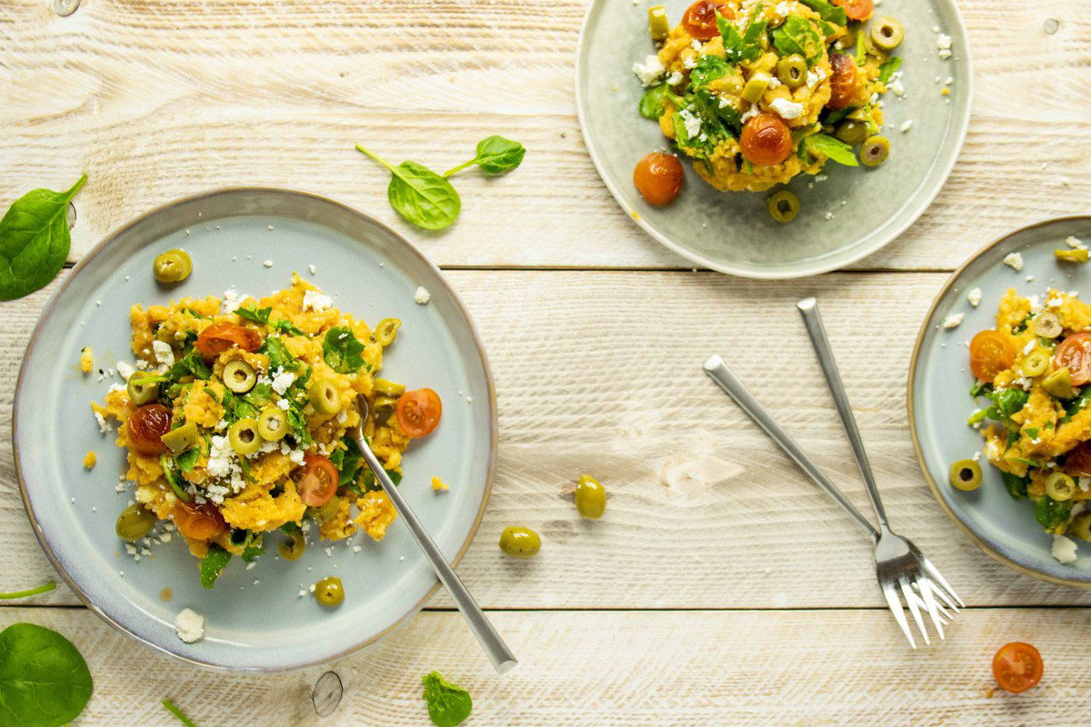 Zoete Aardappelstamppot Met Spinazie