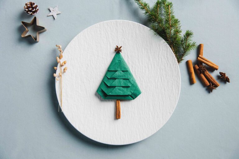 Kerstboomservet vouwen