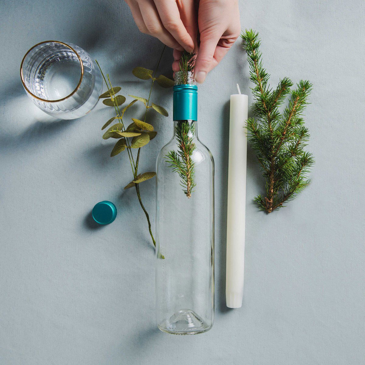 Kandelaar-vaasjes met groen
