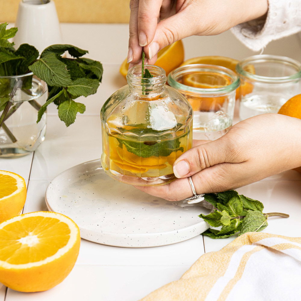 Interieurspray met sinaasappel en munt