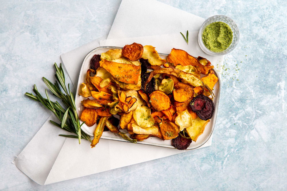 Groente chips met rozemarijn