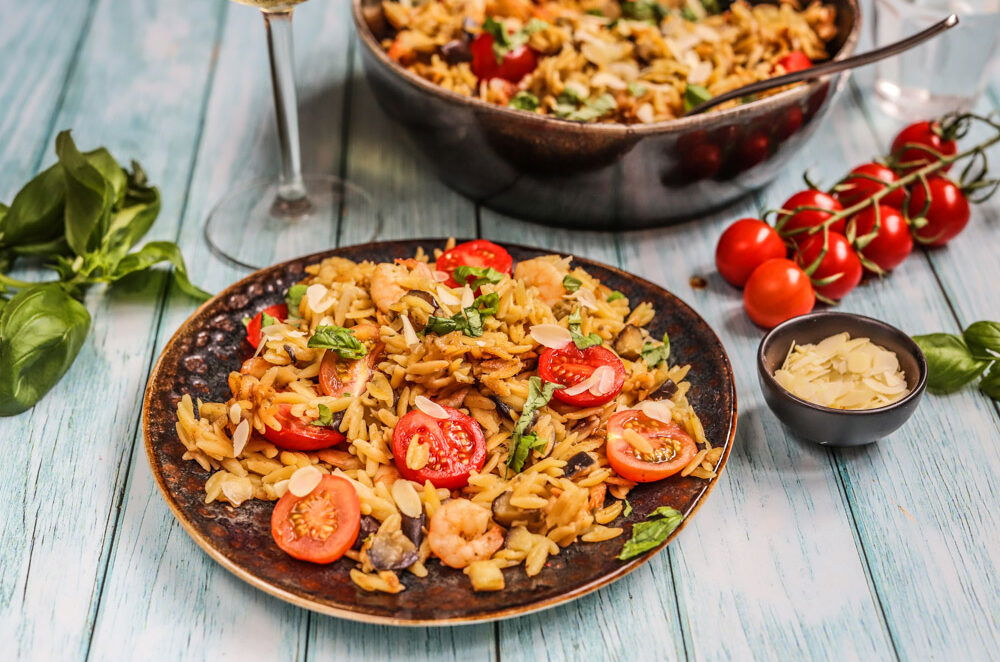 Orzo met garnalen