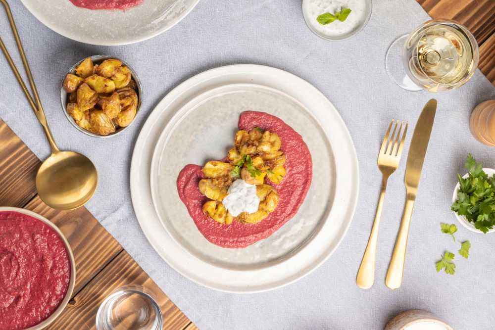 Smashed potato met garam masala