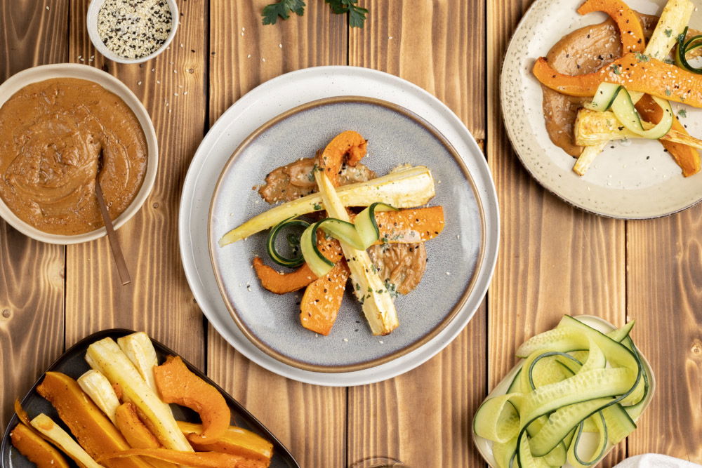 Geroosterde groenten uit de oven met een Indonesische twist