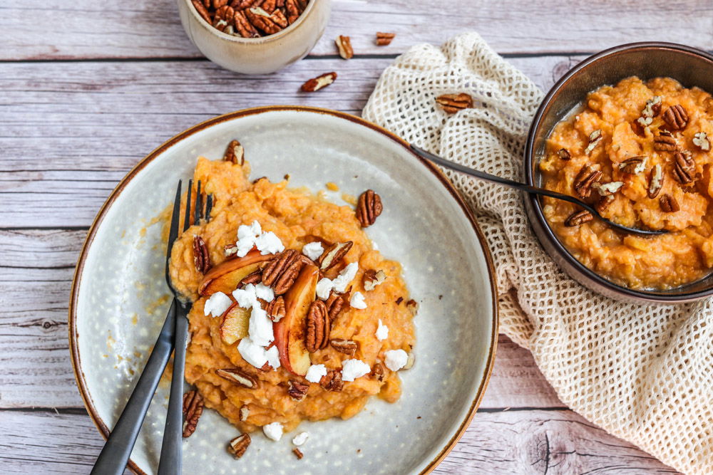 Kruidige Pompoenstamppot Met Zoete Aardappel