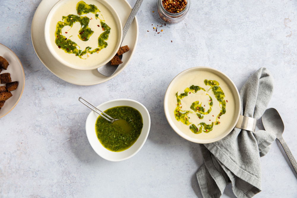 romige bloemkoolsoep