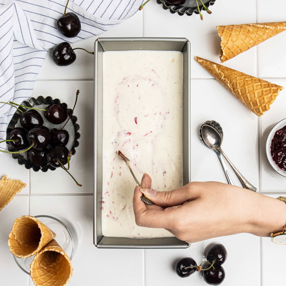 kersen witte chocolade ijs