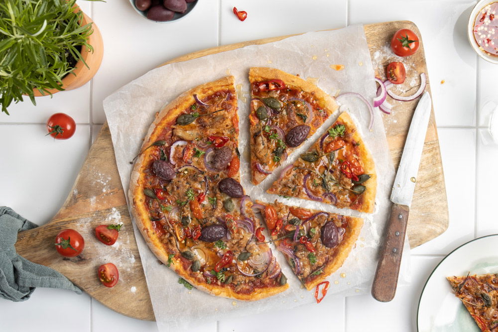 pizza met seasogood tonijn