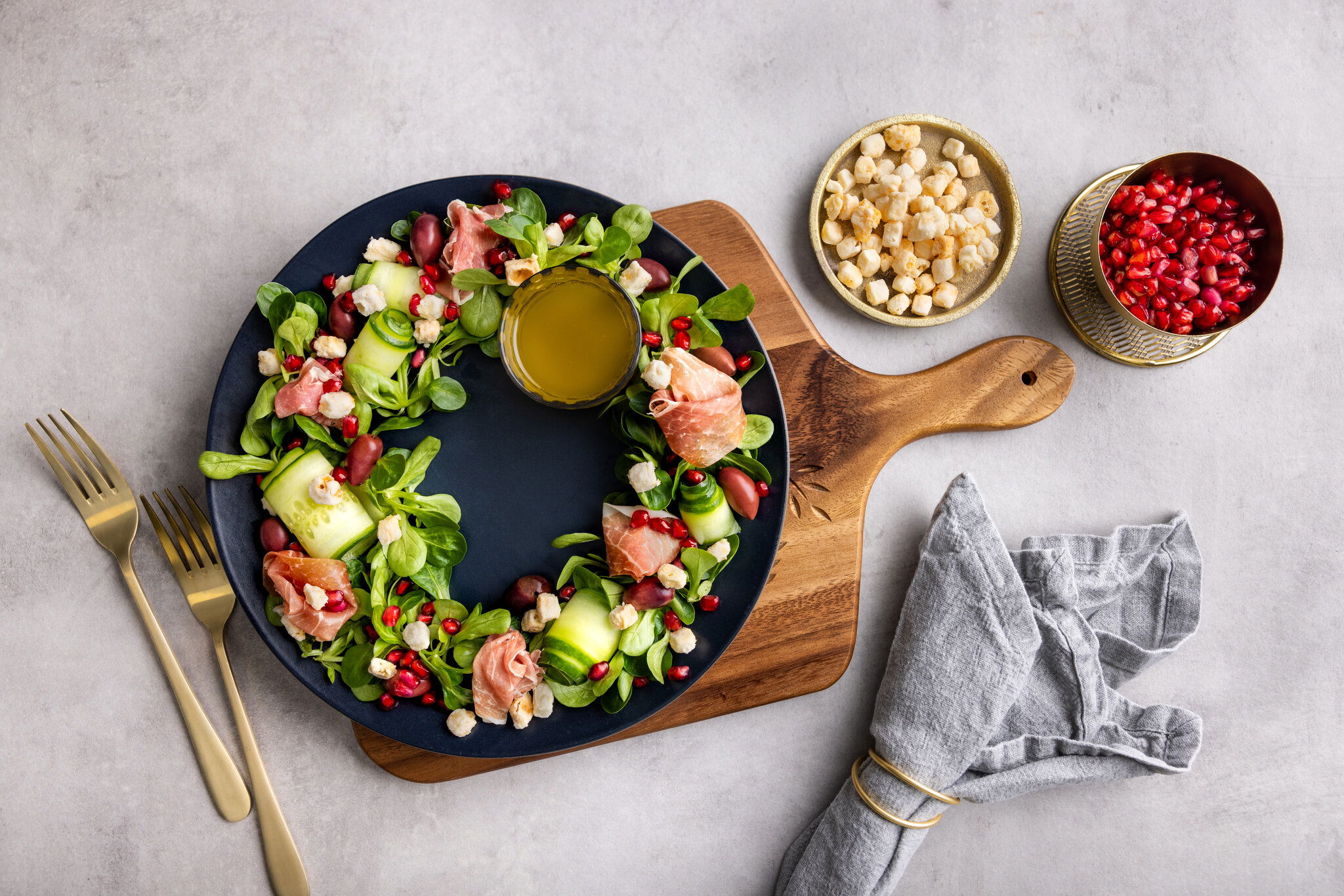 kerstkrans geitenkaas