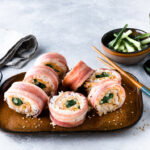 Bacon wrapped sushi