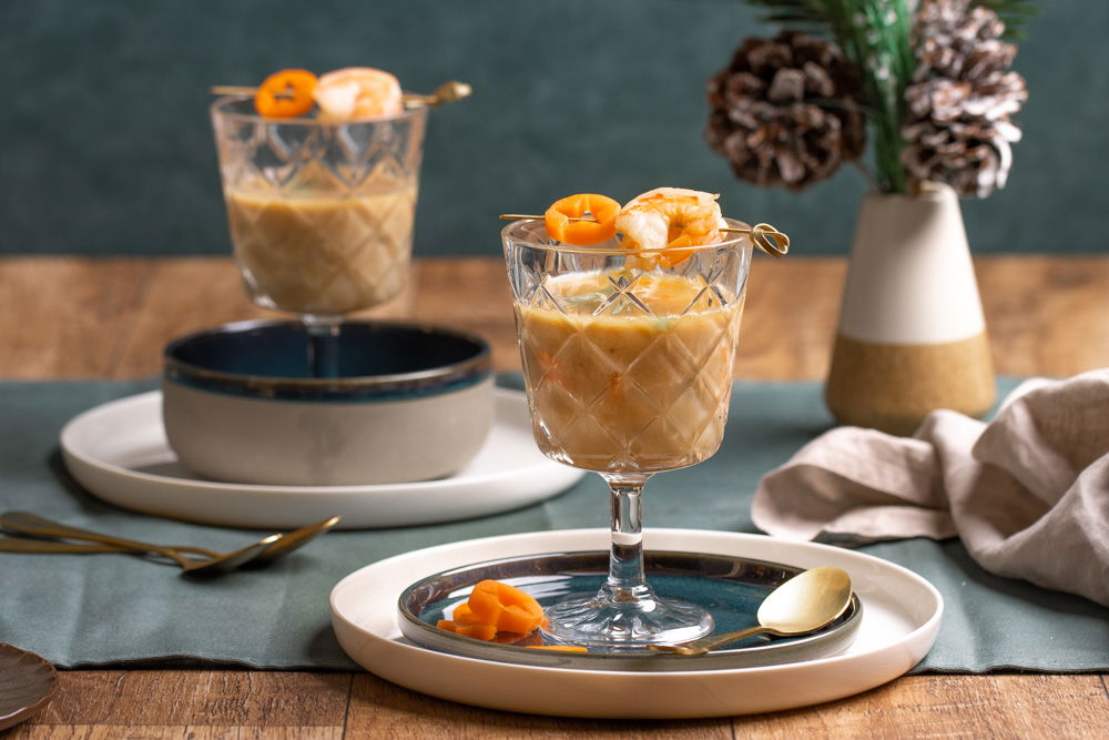 Romige bisque van garnaal