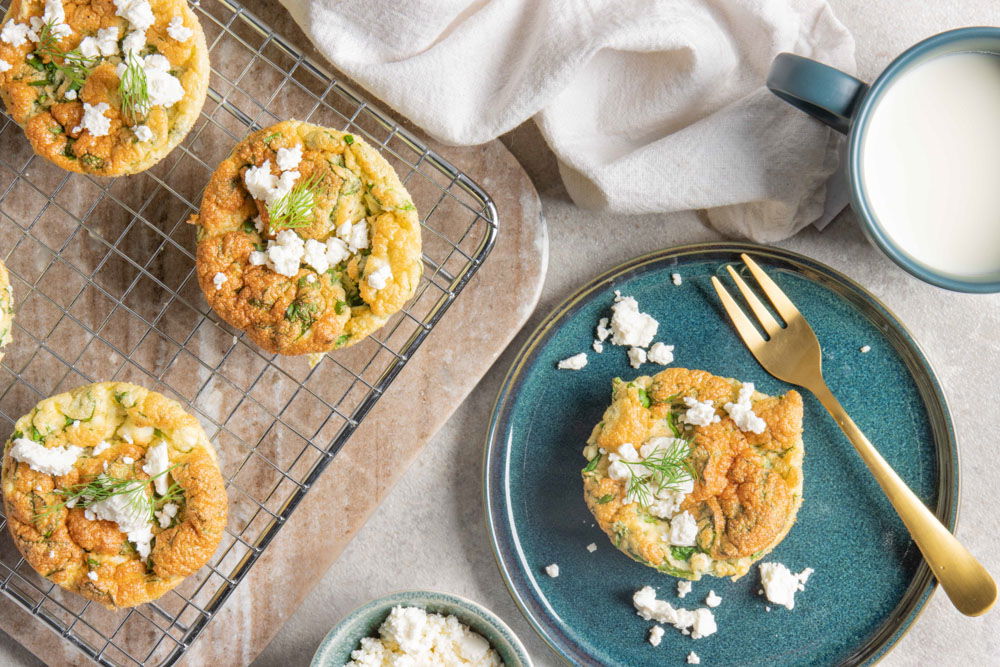 Eiermuffins Met Spinazie, Dille En Witte Kaas