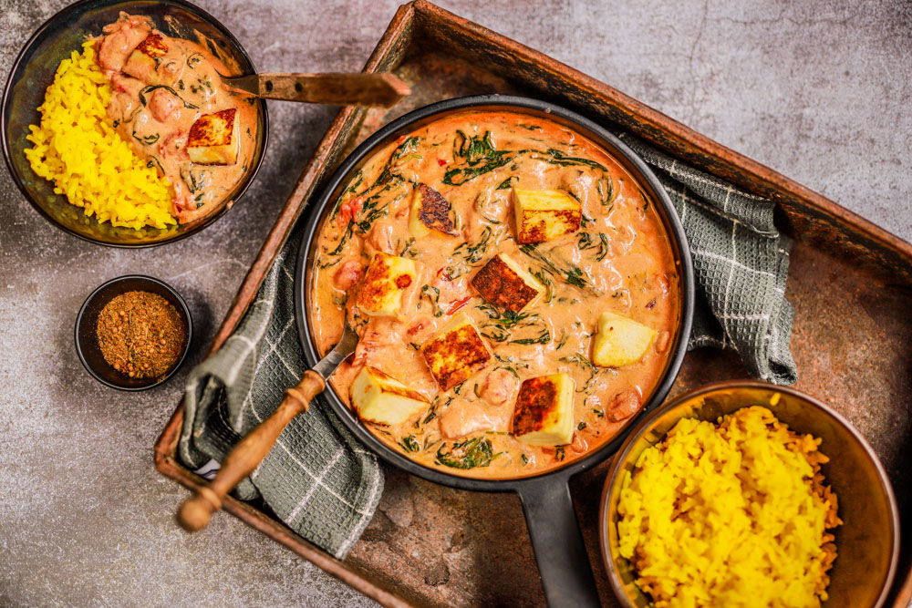 Indiase spinaziecurry paneer