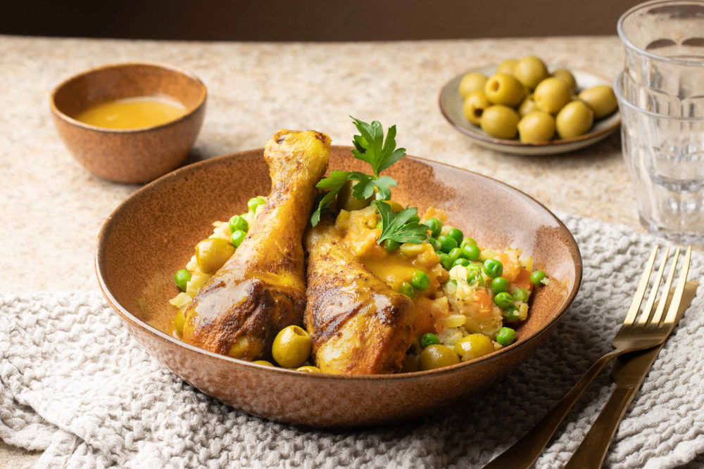 Marokkaanse stamppot met kipdrumsticks