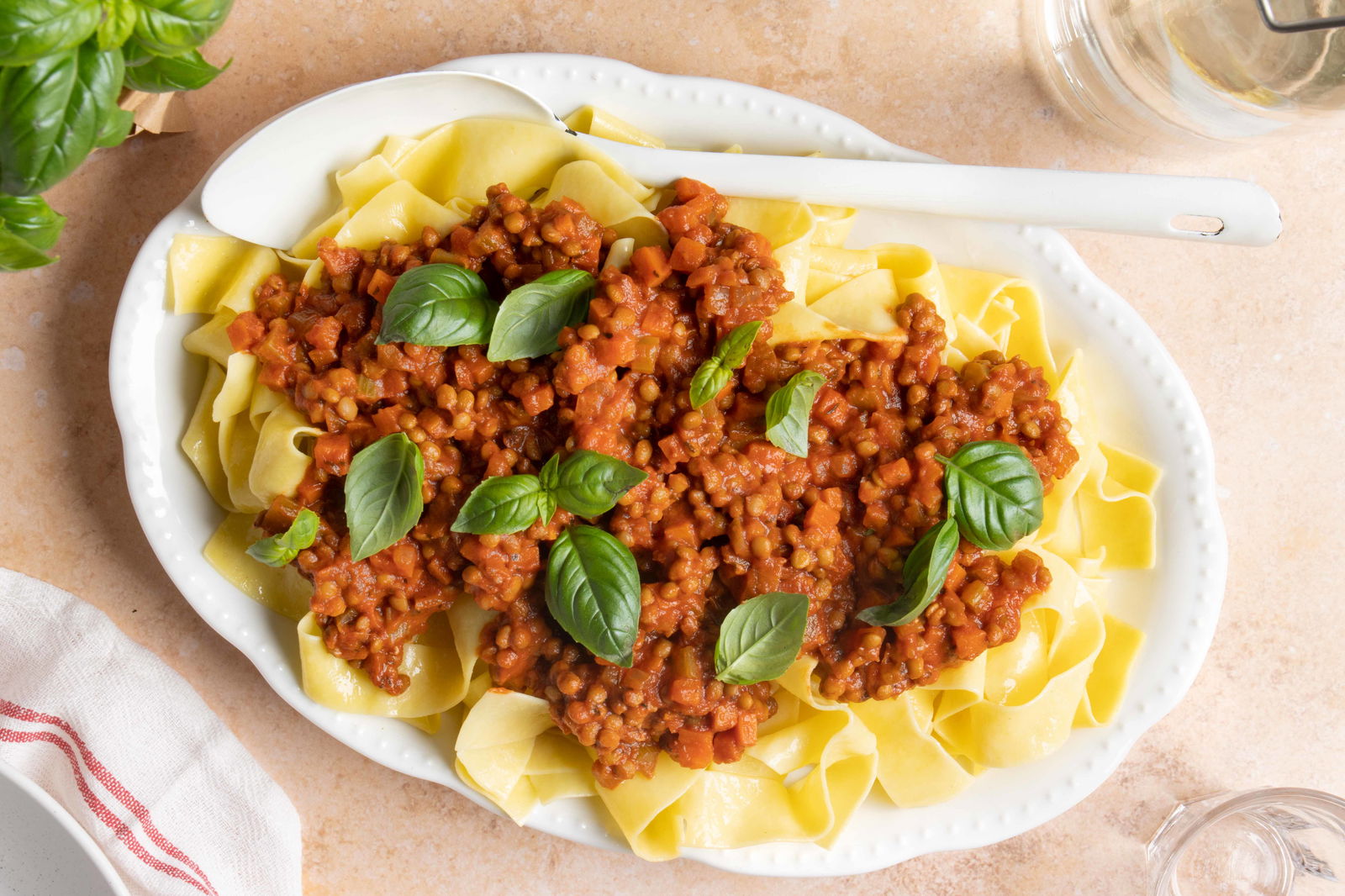 Pasta met vegetarische ragù Bolognese