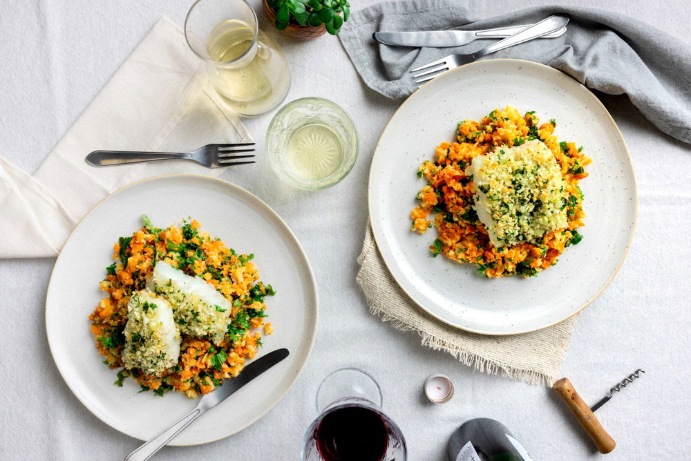 Pastinaakstamppot_Met Boerenkool_En_Kabeljauw_Met_Kruidenkorst