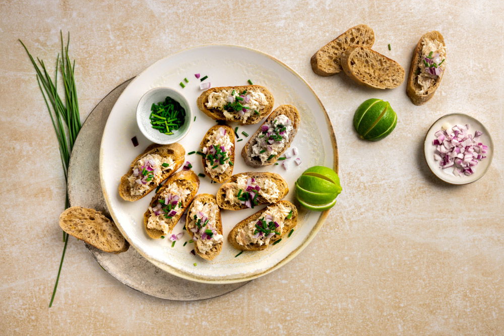 Pinchos met makreelrillettes