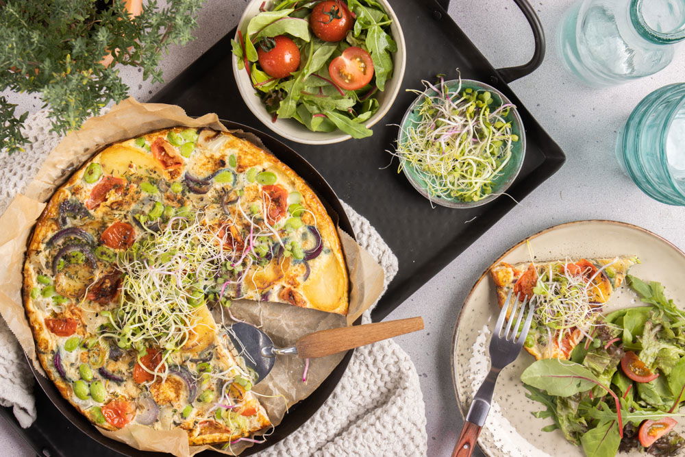 Rijkgevulde vegetarische groentefrittata