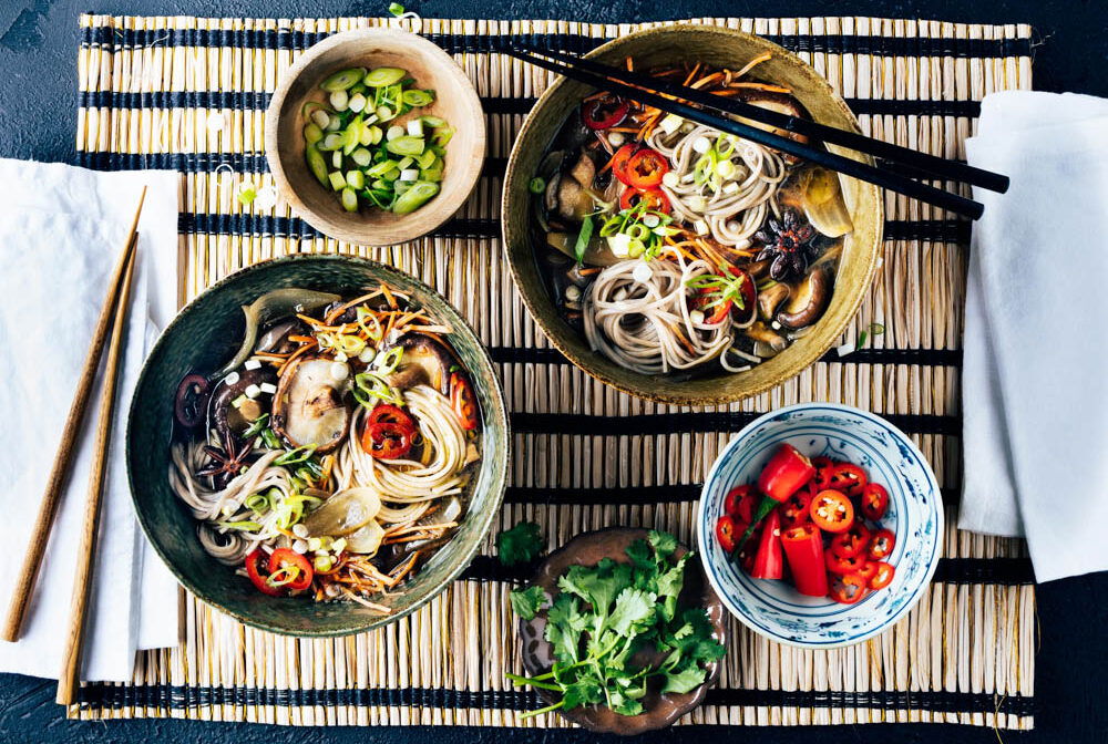 Vegetarische Pho noedelsoep