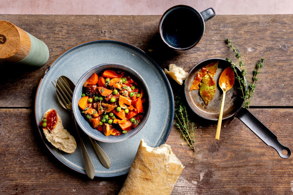 Vegetarische champignon bourguignon