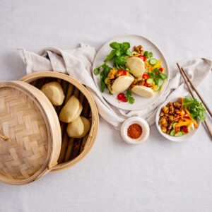 Bao buns met pittige kip