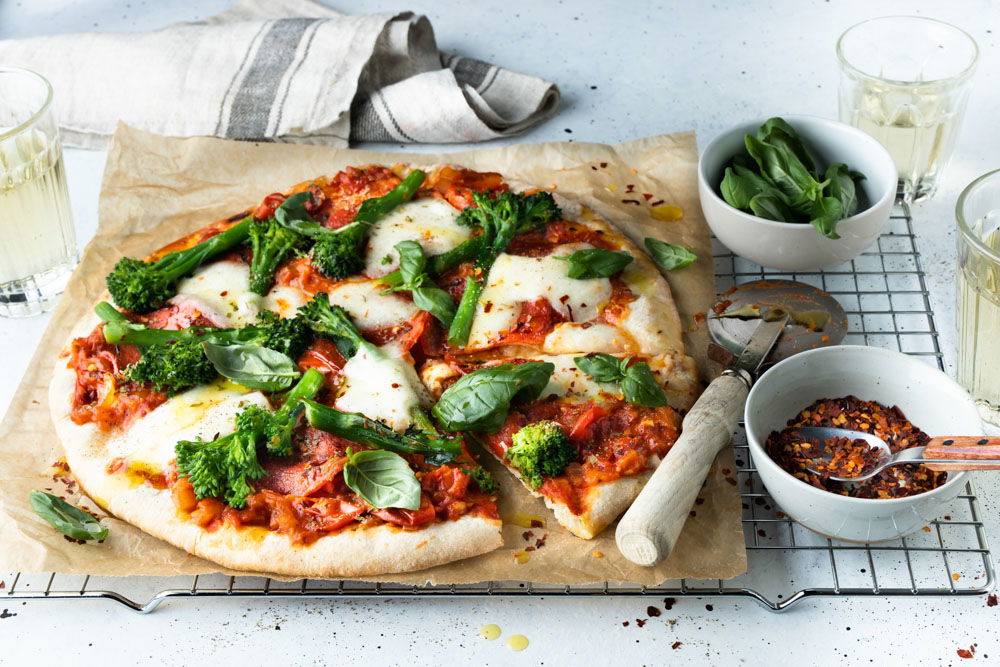 Pittige pepperoni pizza