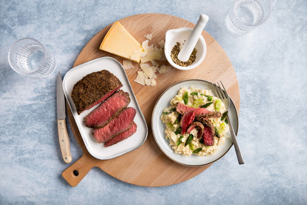 4 Seizoenen Peper Molen Rosbief Met Peperkorst En Risotto (1)