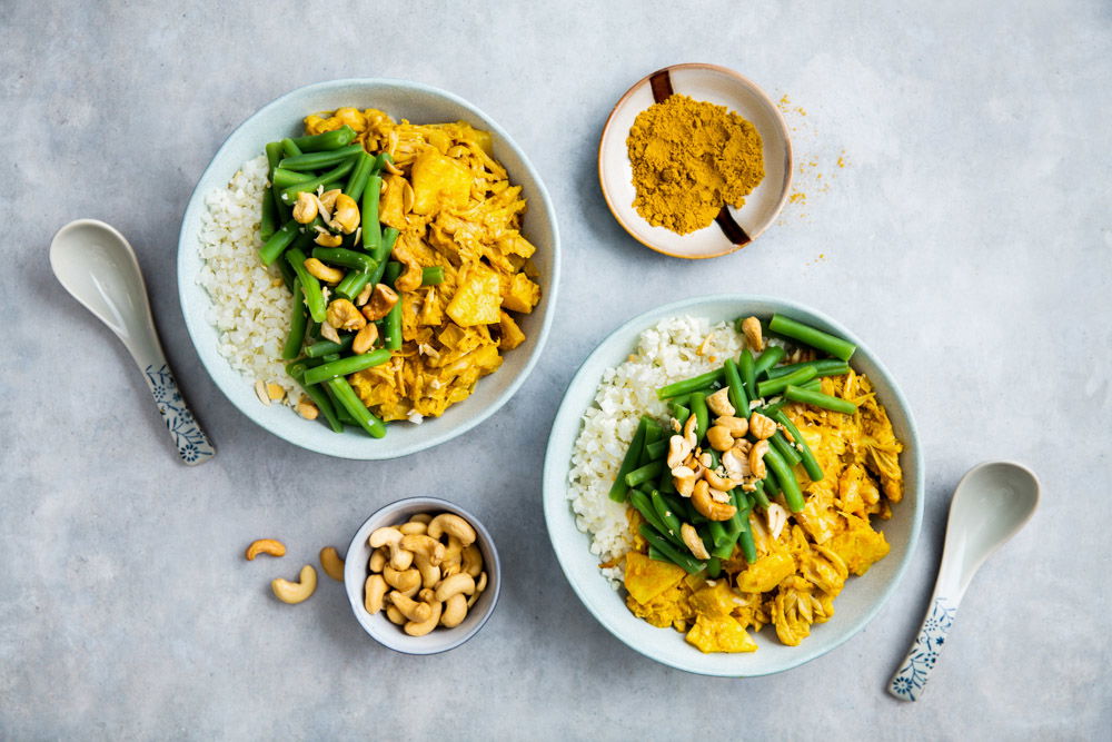 Kerrie Vegan Jackfruit Kerrie Met Bloemkoolrijst En Boontjes (1)
