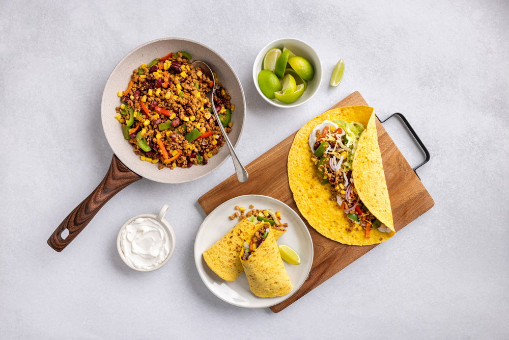 Klassieke wraps met vegetarisch Gehackt en wortel wraps