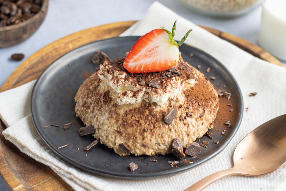 Tiramisu ontbijttaartje met overnight oats