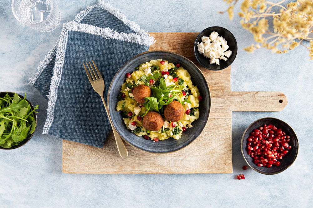Stamppot met cavolo nero en vegetarische gehaktballen