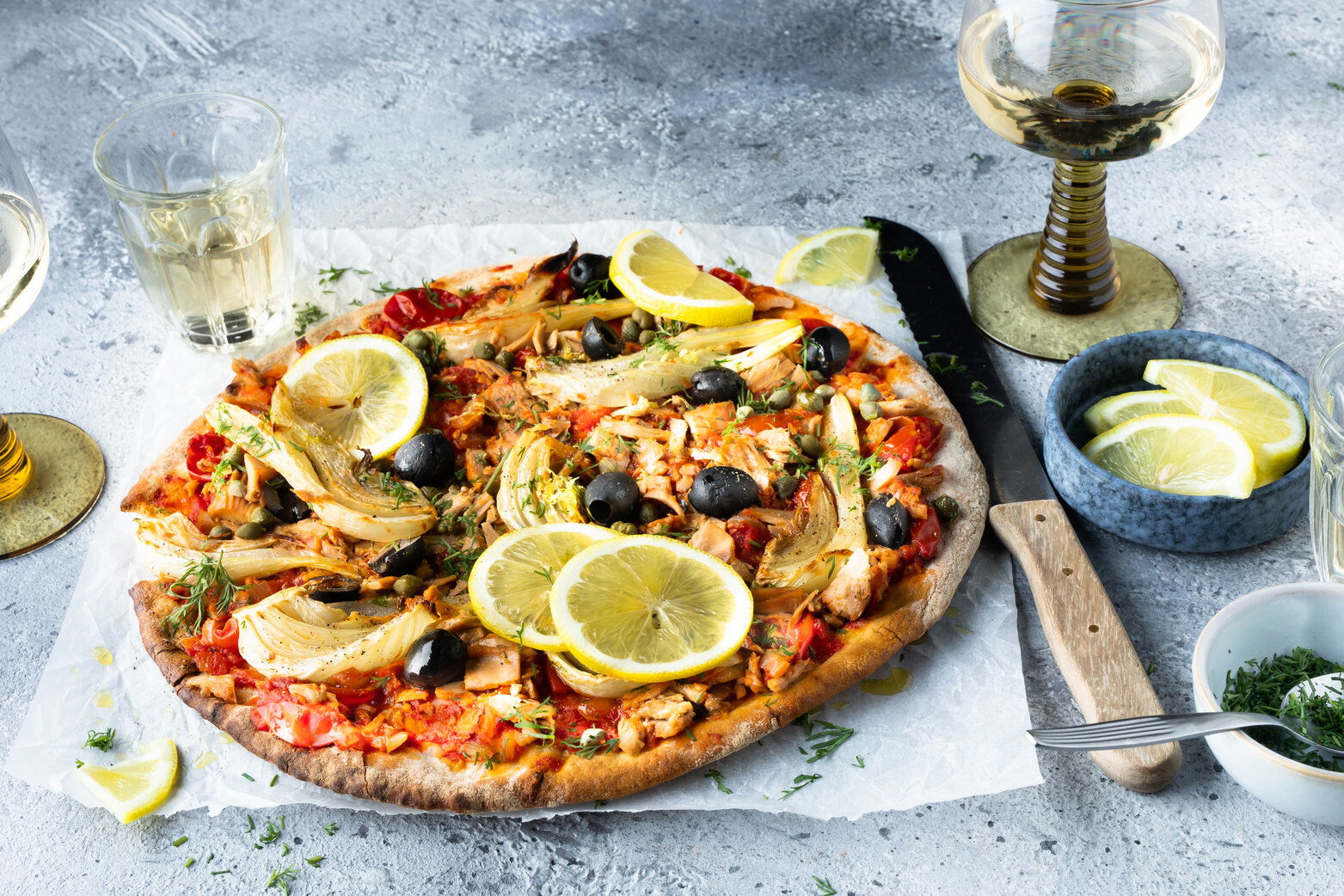 Italiaanse tonijn pizza