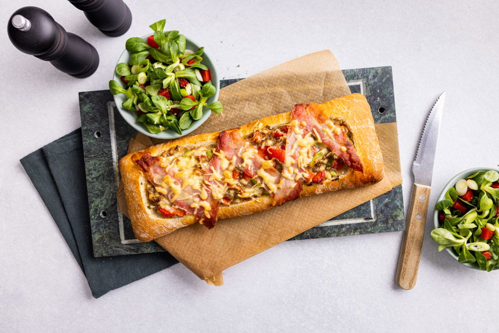 Gevulde ciabatta met gehakt