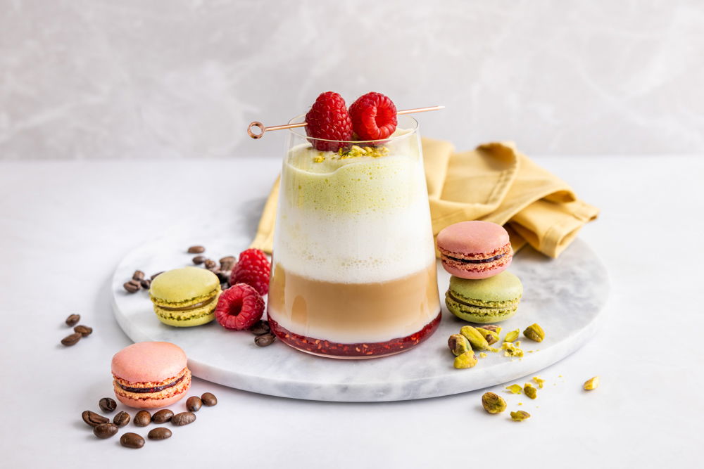 Latte macchiato à la framboise