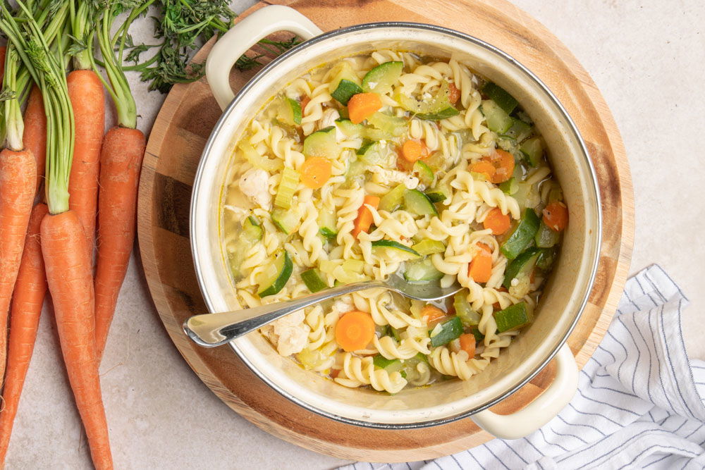 Minestronesoep met kip en groenten