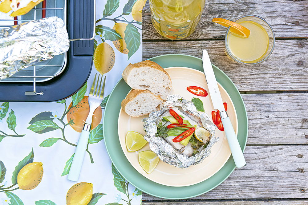 Thaise kabeljauw en papillote