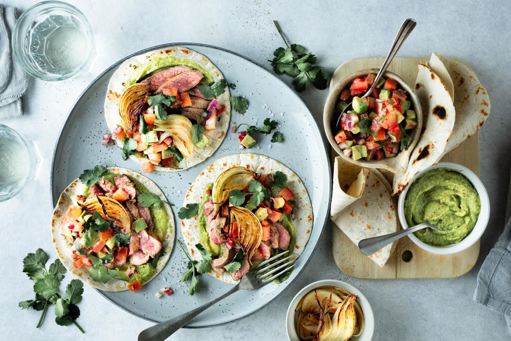 Tortilla met entrecote en pico de gallo