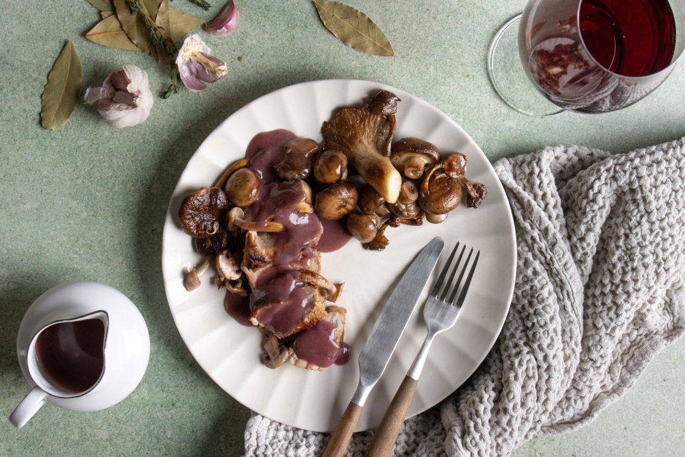 varkenshaas rode wijnsaus