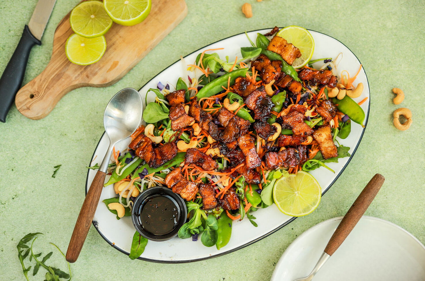 oosterse salade met speklapjes