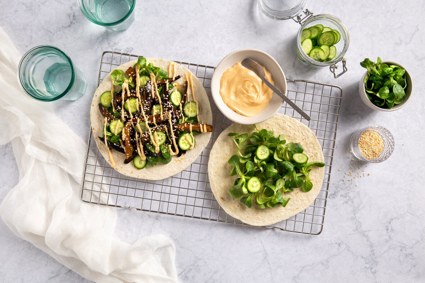 wrap met sticky aubergine