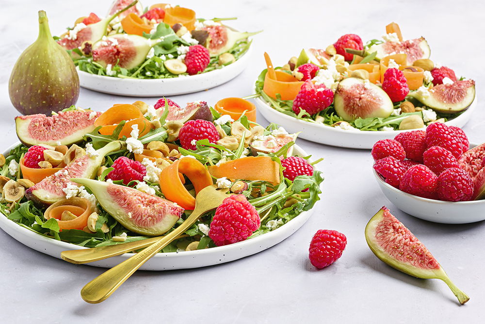 Vijgensalade met feta en framboos