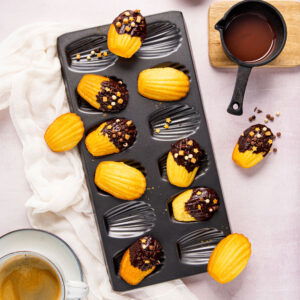 Madeleines met pure chocolade