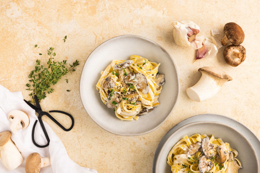 Tagliatelle met paddenstoelenroomsaus