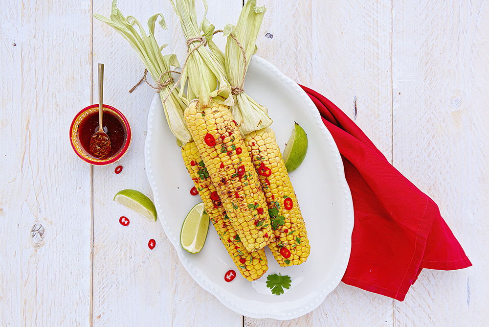 maiskolven in zoete marinade