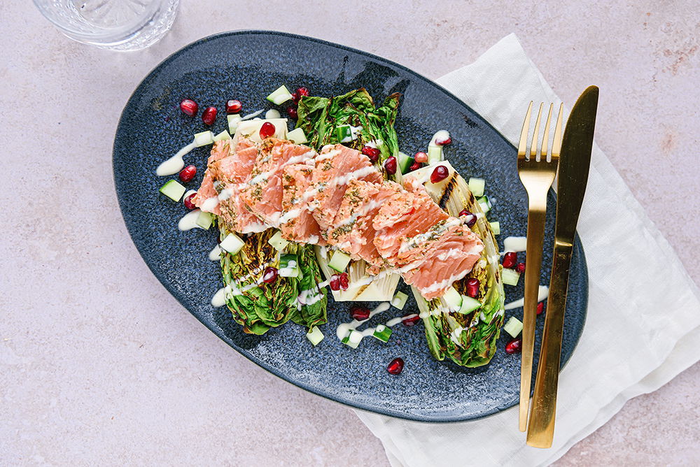 gemarineerde zalm van de BBQ