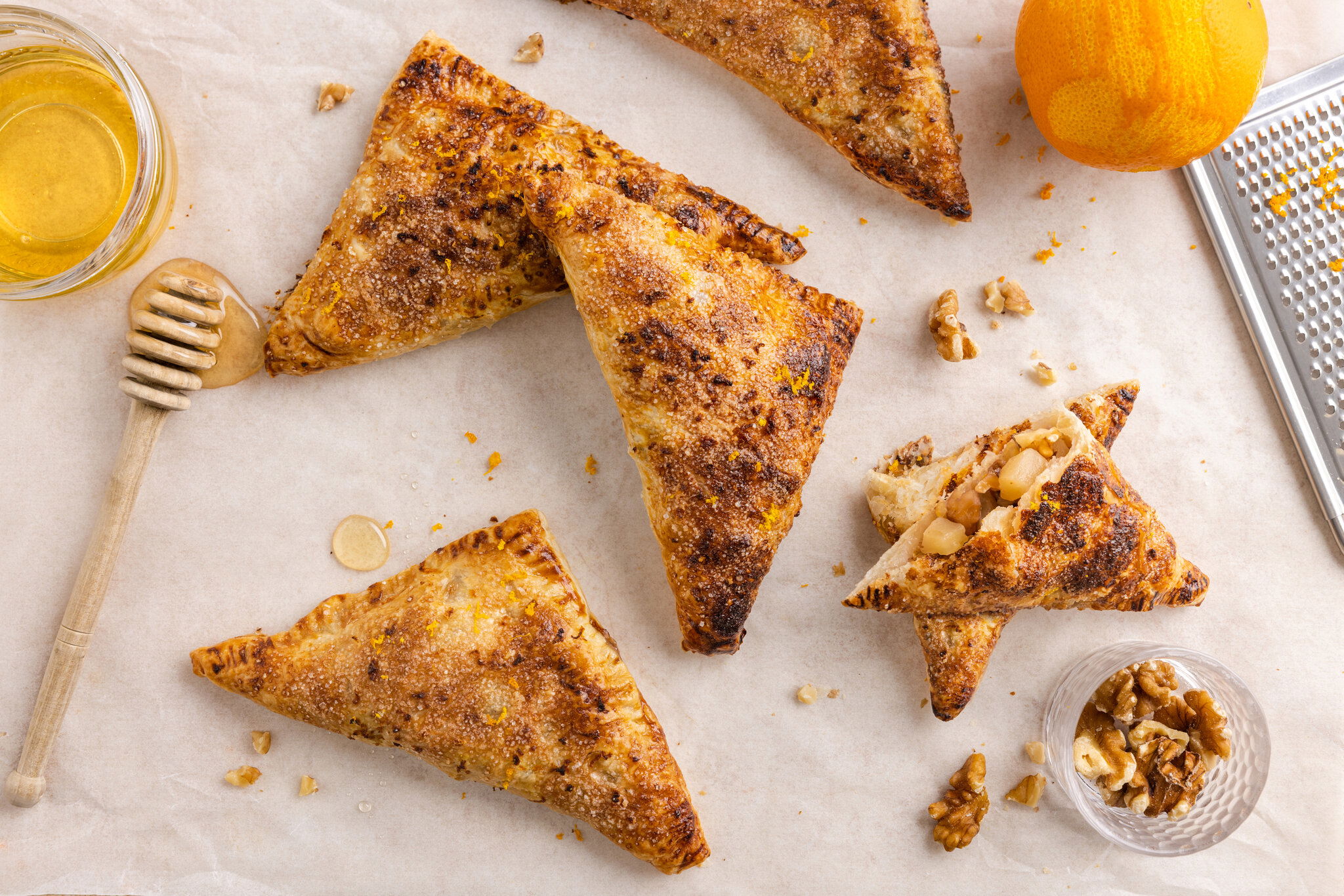 appelflappen met honing en walnoten