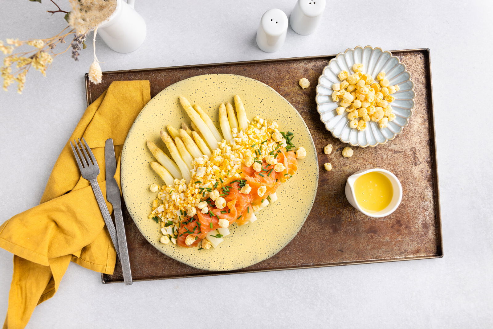 aspersges met gerookte zalm